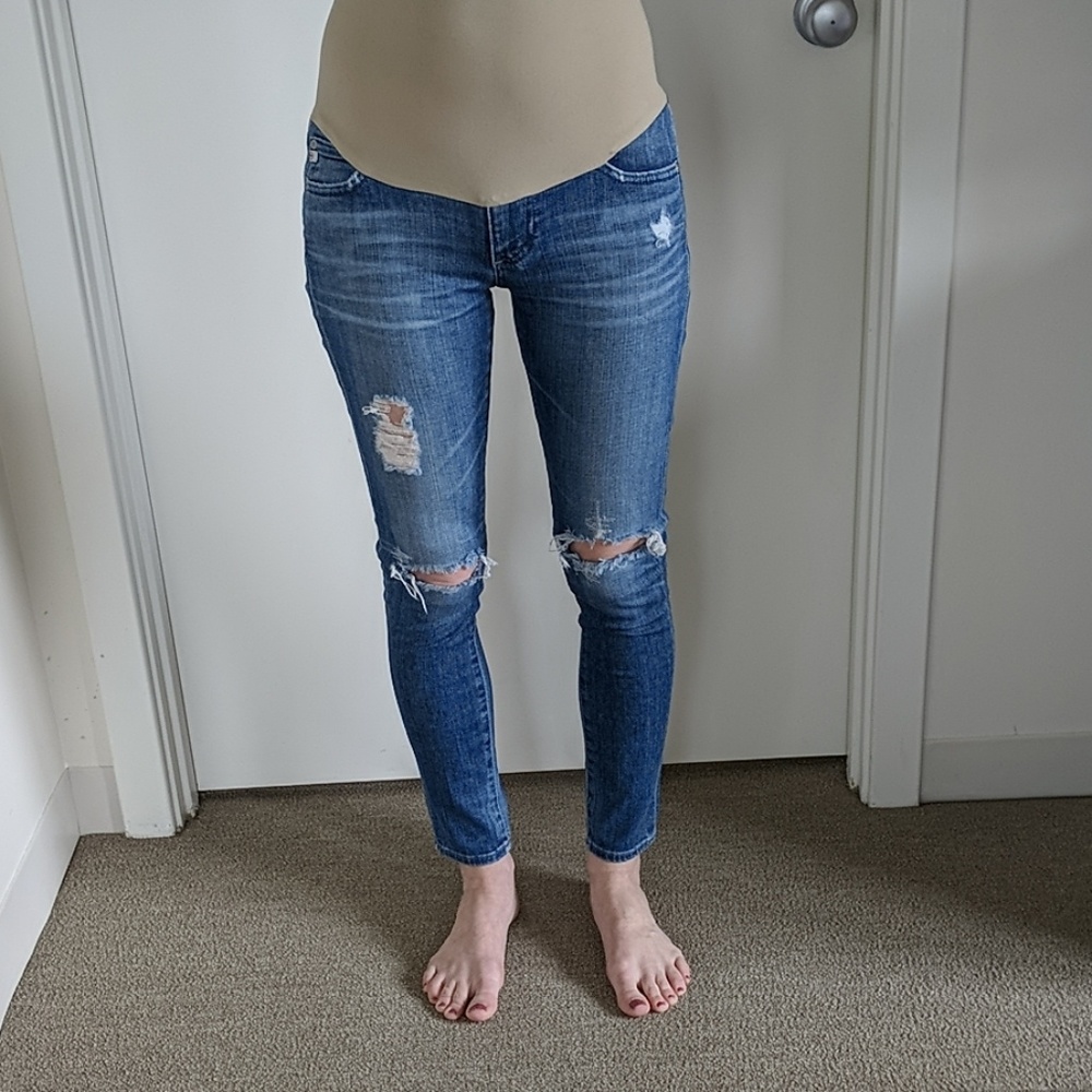 AG destroyed maternity jeans